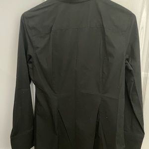 Black fitted button up